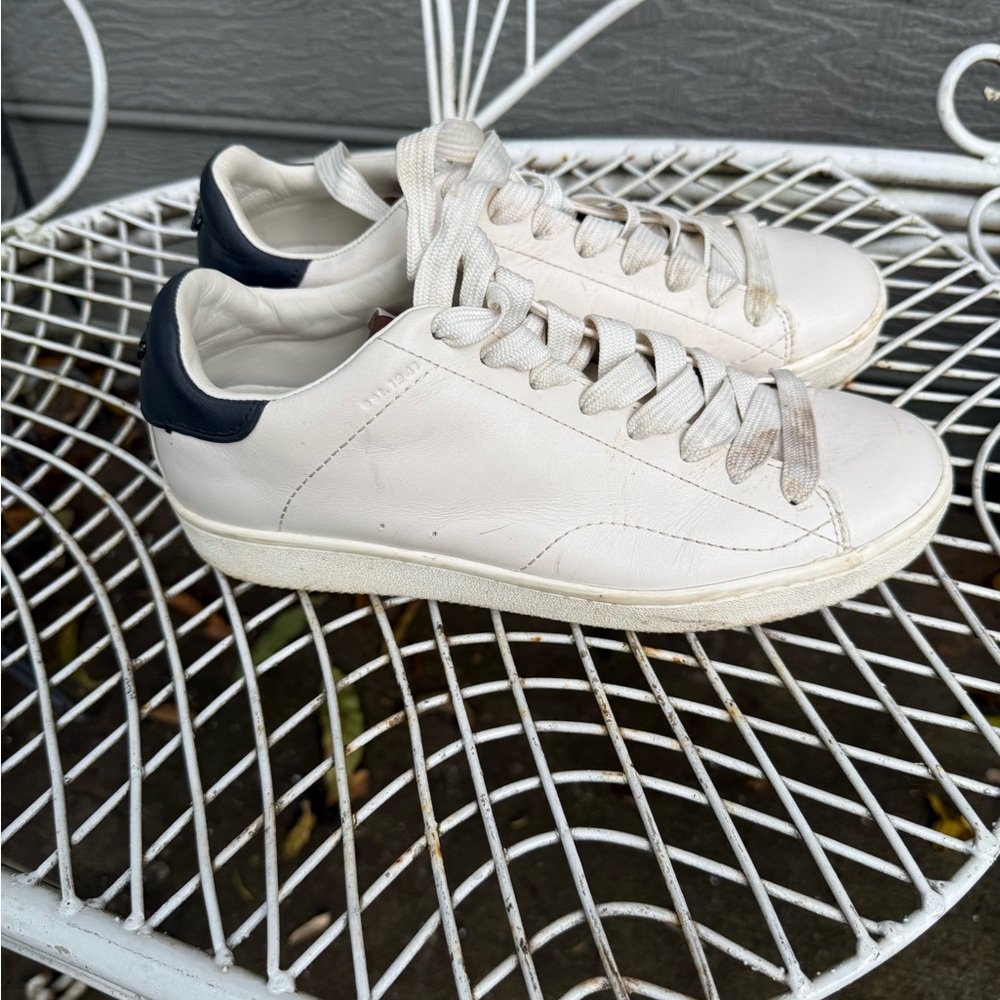 White and Black women Sneakers 9.5 coach leather